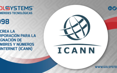 Se crea la ICANN, quien regula la creación de nombres de Dominios