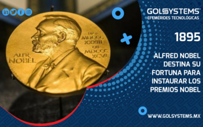 Alfred Nobel destina su fortuna para instaurar los premios Nobel