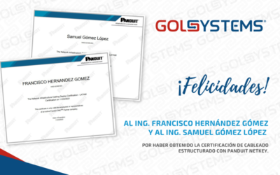 GOLSYSTEMS obtiene certificados de PANDUIT