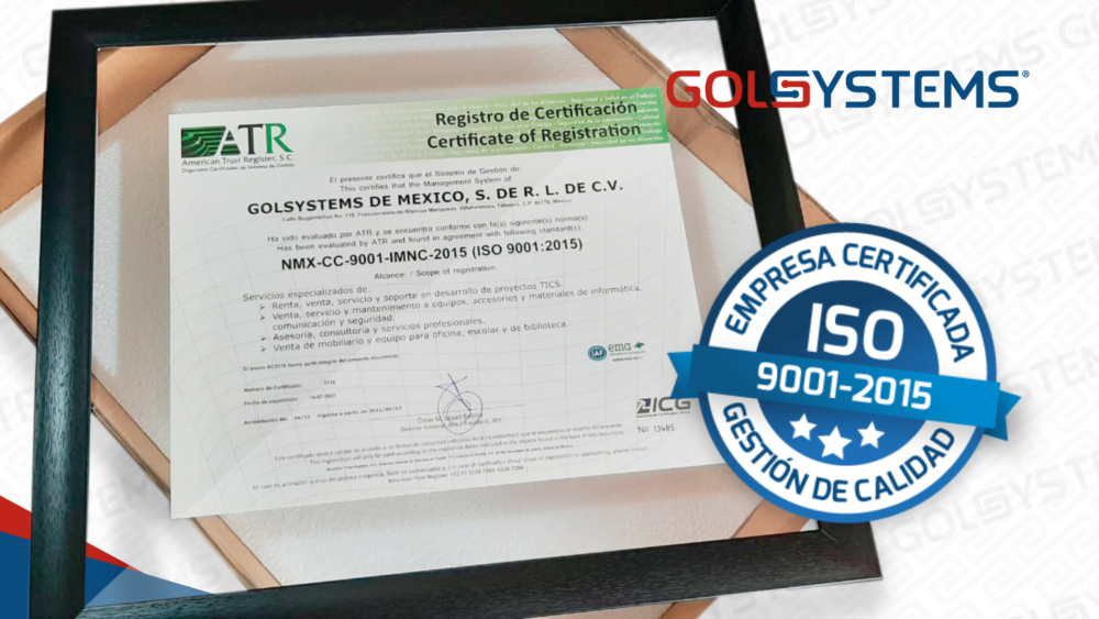 GOLSYSTEMS obtiene la certificación ISO 9001:2015