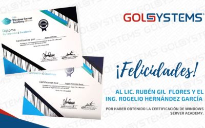División de Sistemas de GOLSYSTEMS recibe certificación de Windows Server Academy