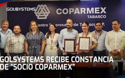 GOLSYSTEMS recibe constancia como Socio COPARMEX