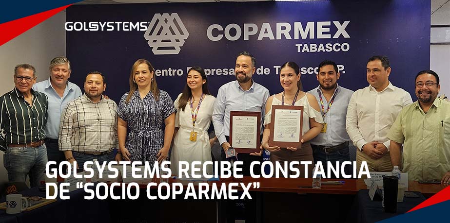 GOLSYSTEMS recibe constancia como Socio COPARMEX